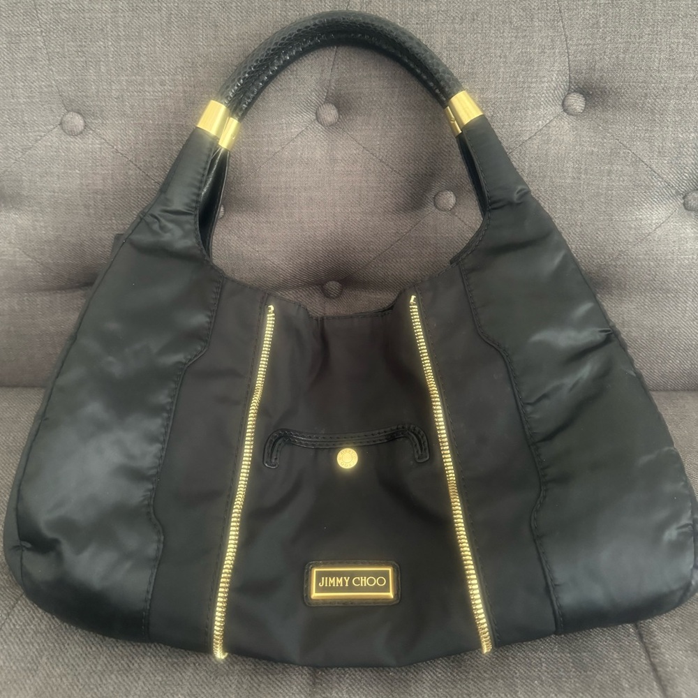 💯 Authentic Jimmy Choo Expandable Hobo Bag.